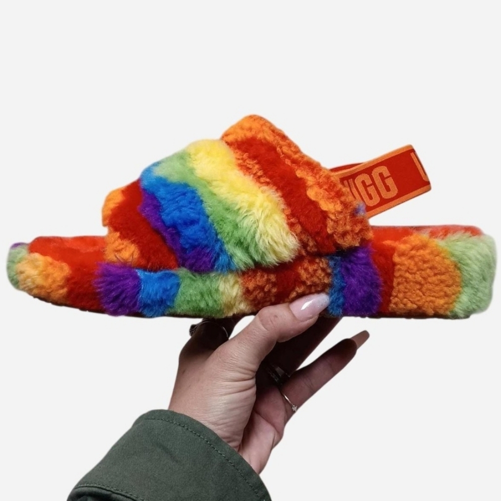 Ugg Rainbow Fluff Yeah Platform Slides - image 5